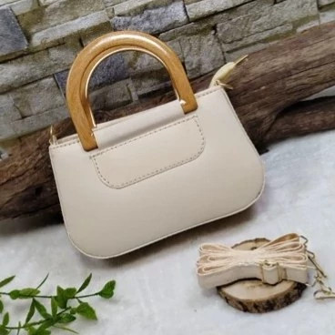 کیف زنانه کنفی دسته چوبی